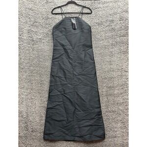 NWT Katia Giannini Mikado Sleeveless Maxi Dress Black Womens Size 42 IT